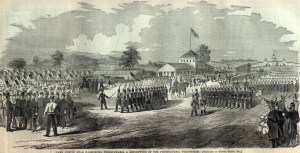 Camp Curtin (Harpers Weekly, 1861; public domain).