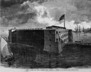 Rendering of Fort Taylor, Key West, Florida, Harper's Weekly, 1864 (public domain).