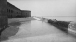  Fort Jefferson's moat and wall, circa 1934, Dry Tortugas, Florida (C.E. Peterson, Library of Congress; public domain)
