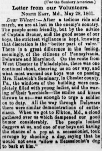 Henry D. Wharton, 11th PA Volunteers-Sunbury Guards, Letter Home 28 May 1861