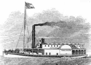 Illustration of the Darlington, a former Confederate steamer turned Union gunboat (public domain).