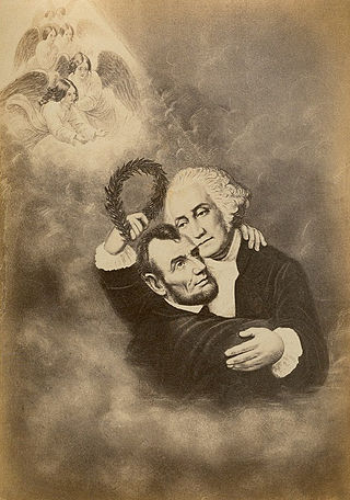 Washington & Lincoln (Apotheosis), J. A. Arthur, 1865 (public domain).