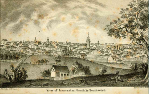 Daniel Rupp's depiction of Lancaster County, c. 1844 (public domain).