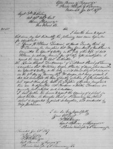 W. H. R. Hange's Freedmen's Bureau Report re Batteries Committeed by William Cooper Against Freedwoman Louisa Chapel and by Mary Jane Davis Against Freedman James Williams' Wife (20 January 1867, public domain).