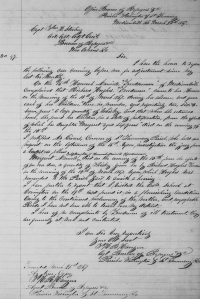 W. H. R.Hangen's Freedmen's Bureau Report re Richard Hughes' Arrest for Whiskey Poisoning of Margaret Daniels (20 March 1867, public domain).