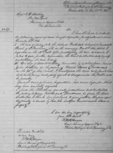 W. H. R. Hangen's Freedmen's Bureau Report No. 30 re Assault on Freedman Martin Owens and Myrod Family Involvement in Freedmen's Church Shooting (30 November 1866, public domain).