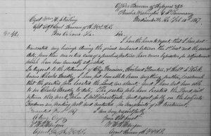 W. H. R. Hangen's Freedmen's Bureau Report No. 42 re Bradley Complaint by Kirk, Morrison and Thornton (10 February 1867, public domain).