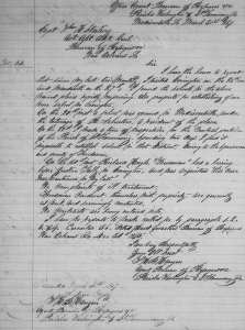 W. H. R. Hangen's Freedmen's Bureau Update re Status of Freedmen's Schools and Whiskey Poisoning Case Against Richard Hughes (30 March 1867, public domain).
