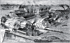 Joliet Iron and Steel Works, c. 1870s (Poor's Manual of the Railroads of the U.S., public domain).